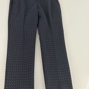 Theory Black and Gray/Blue Geometric Wool Blend Pants - Perfect for Fall/Winter